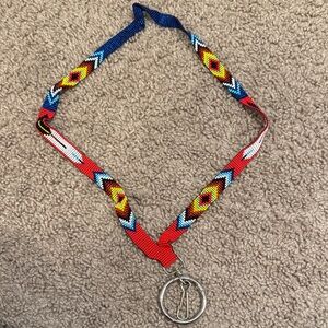 Multicolor Beaded Lanyard with Metal Clip